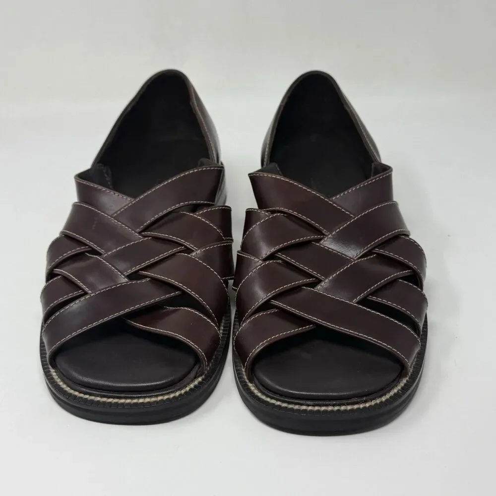 Cole Haan Country Fisherman Sandals Shoe Mens 8 M Brown Leather Open Toe Vintage